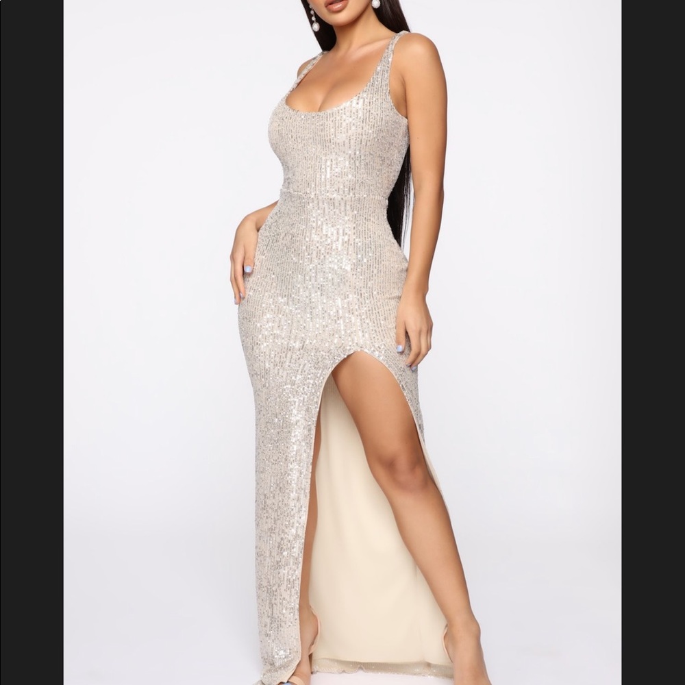 Silver Sequin Dress